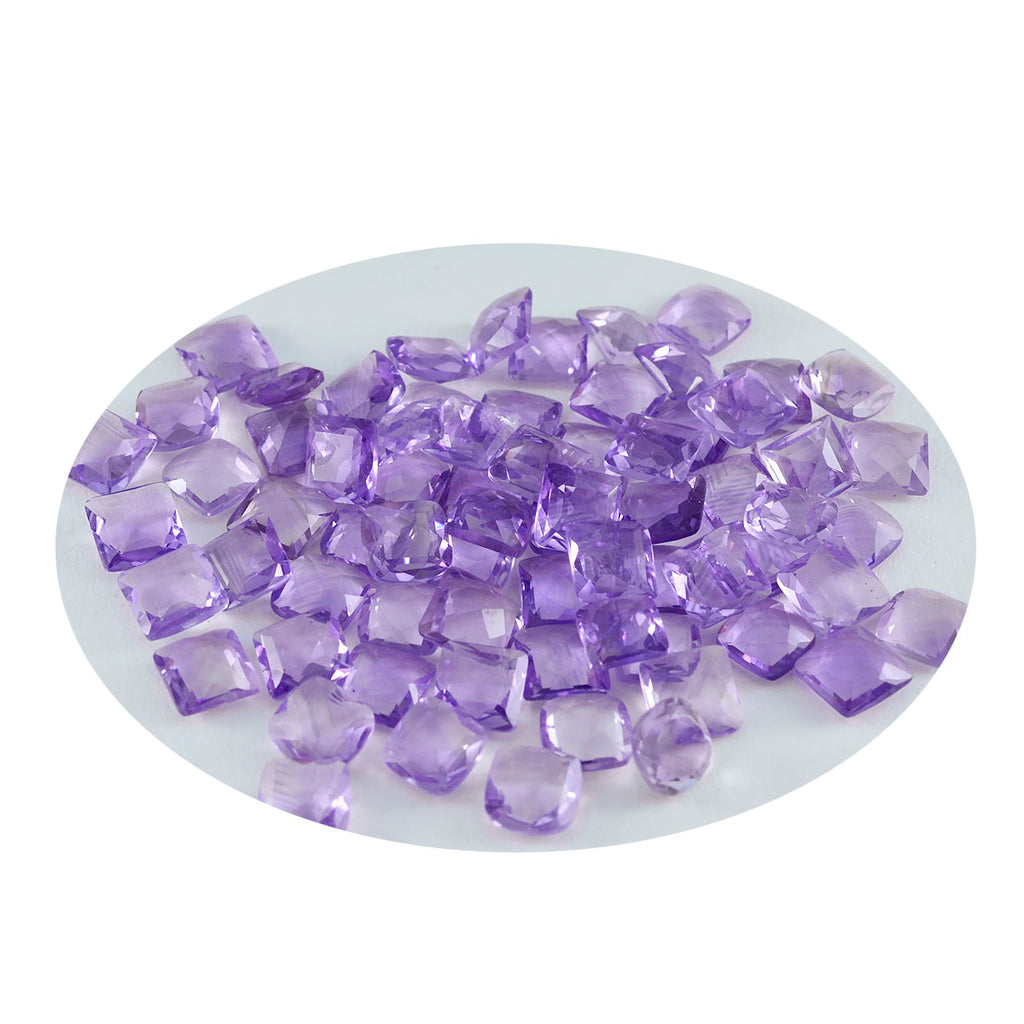 Amethyst 1PC Tiny 5x5 MM Square Faceted Purple Sparkling Semi Precious Loose Gemstone
