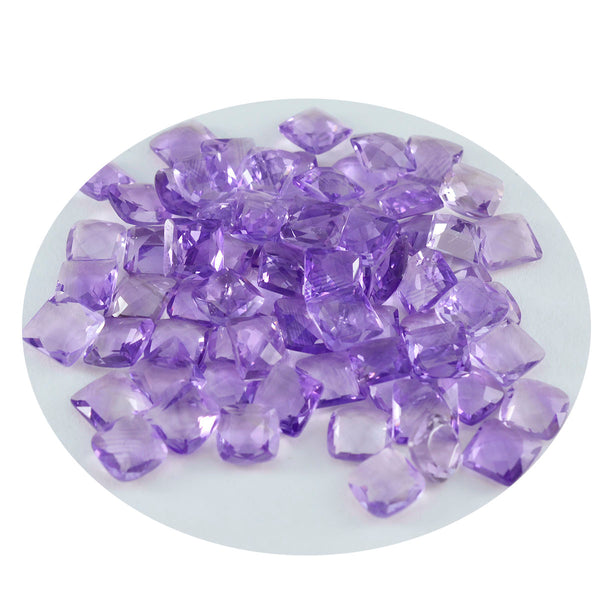 Amethyst 1PC Tiny 6x6 MM Square Faceted Purple Polished Semi Precious Loose Gemstones