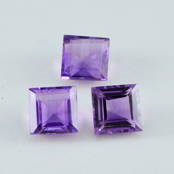 Amethyst 1PC Chunky 14x14 MM Square Faceted Purple Genuine Semi Precious Loose Gemstones