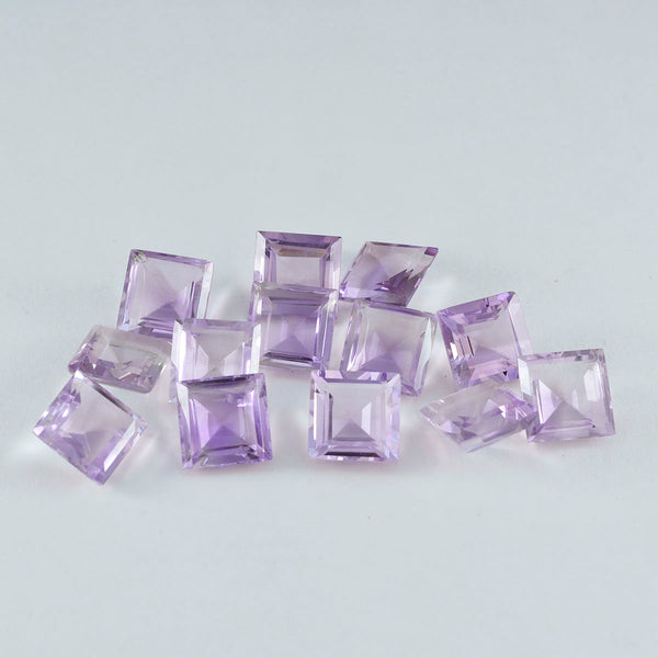 Amethyst 10PC Tiny 4x4 MM Square Faceted Purple Brilliant Semi Precious Loose Gems