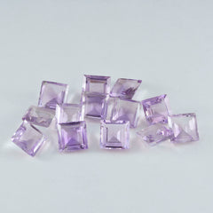 Amethyst 10PC Tiny 4x4 MM Square Faceted Purple Brilliant Semi Precious Loose Gems