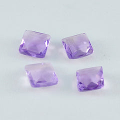 Amethyst 1PC Medium 9x9 MM Square Faceted Purple Lustrous Semi Precious Loose Gemstone