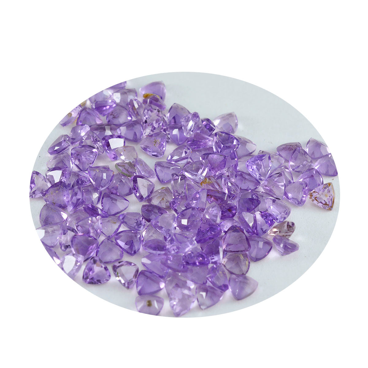 Amethyst 10PC Tiny 4x4 MM Triangle Faceted Purple Brilliant Semi Precious Loose Gems Secundaire afbeelding
