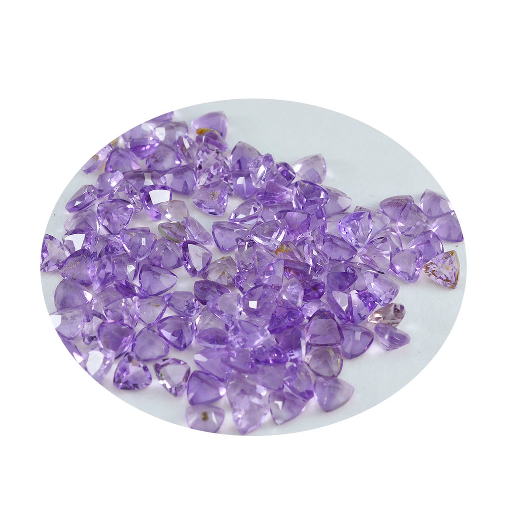Amethyst 10PC Tiny 4x4 MM Triangle Faceted Purple Brilliant Semi Precious Loose Gems