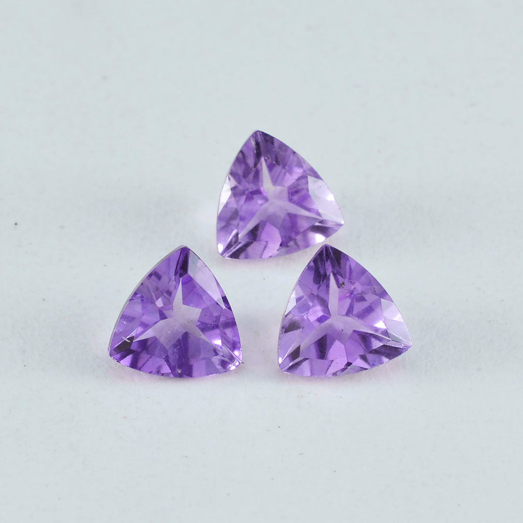 Amethyst 1PC Medium 9x9 MM Triangle Faceted Purple Lustrous Semi Precious Loose Gemstone