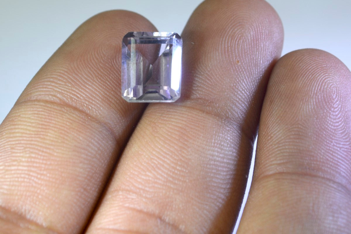 Amethyst 1PC Chunky 13x18 MM Emerald Faceted Purple Luster Semi Precious Loose Gems