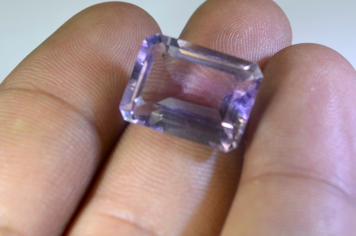 Amethyst 1PC Chunky 15x20 MM Smaragd Facettiert Lila Glänzender Halbedelstein Lose Edelstein