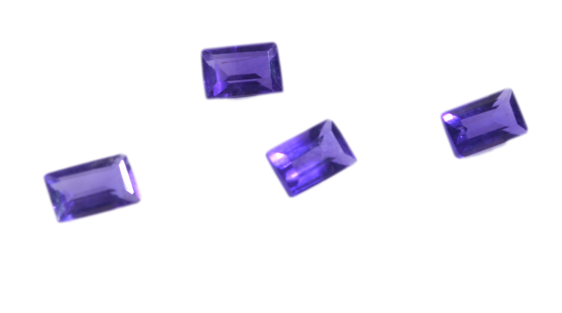 Amethyst 1PC Tiny 3x5 MM Emerald Faceted Purple Lustrous Semi Precious Gems