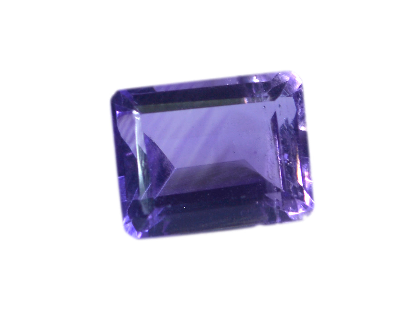 Amethyst 1PC Large 8x12 MM Emerald Faceted Purple Brilliant Semi Precious Loose Gems