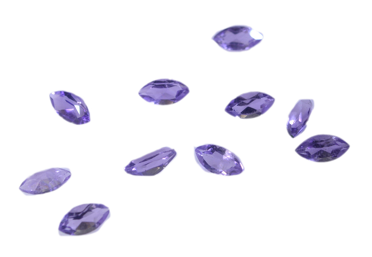 Amethyst 10PC Tiny 2.5x5 MM Marquise Faceted Purple High Quality Semi Precious Loose Gemstones