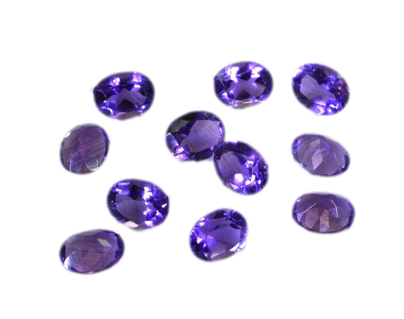 Amethyst 1PC Small 6x8 MM Oval Faceted Purple Polished Semi Precious Loose Gemstones