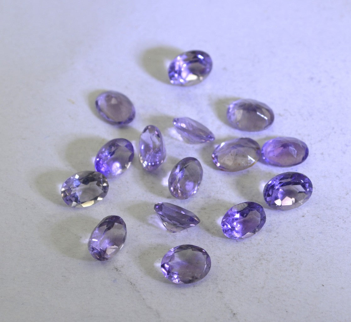 Amethyst 1PC Medium 8x10 MM Oval Faceted Purple Shine Semi Precious Loose Gemstones