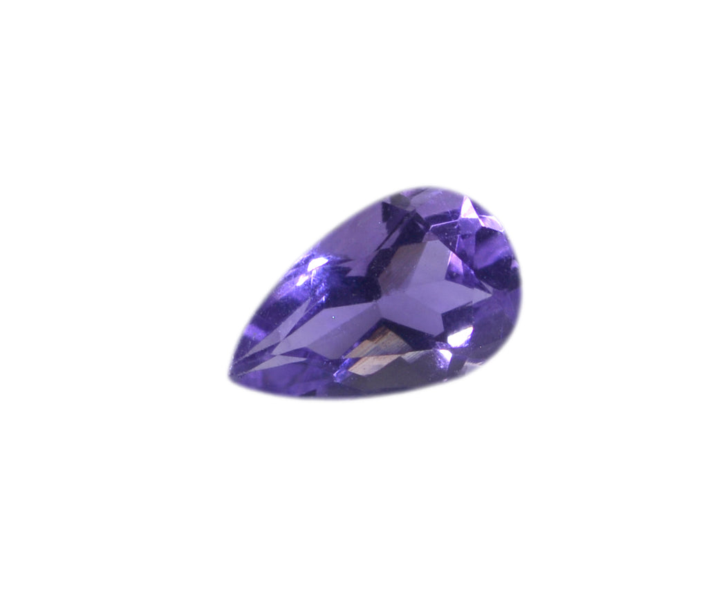 Amethyst 1PC Chunky 15x20 MM Pear Faceted Purple Natural Semi Precious Gems