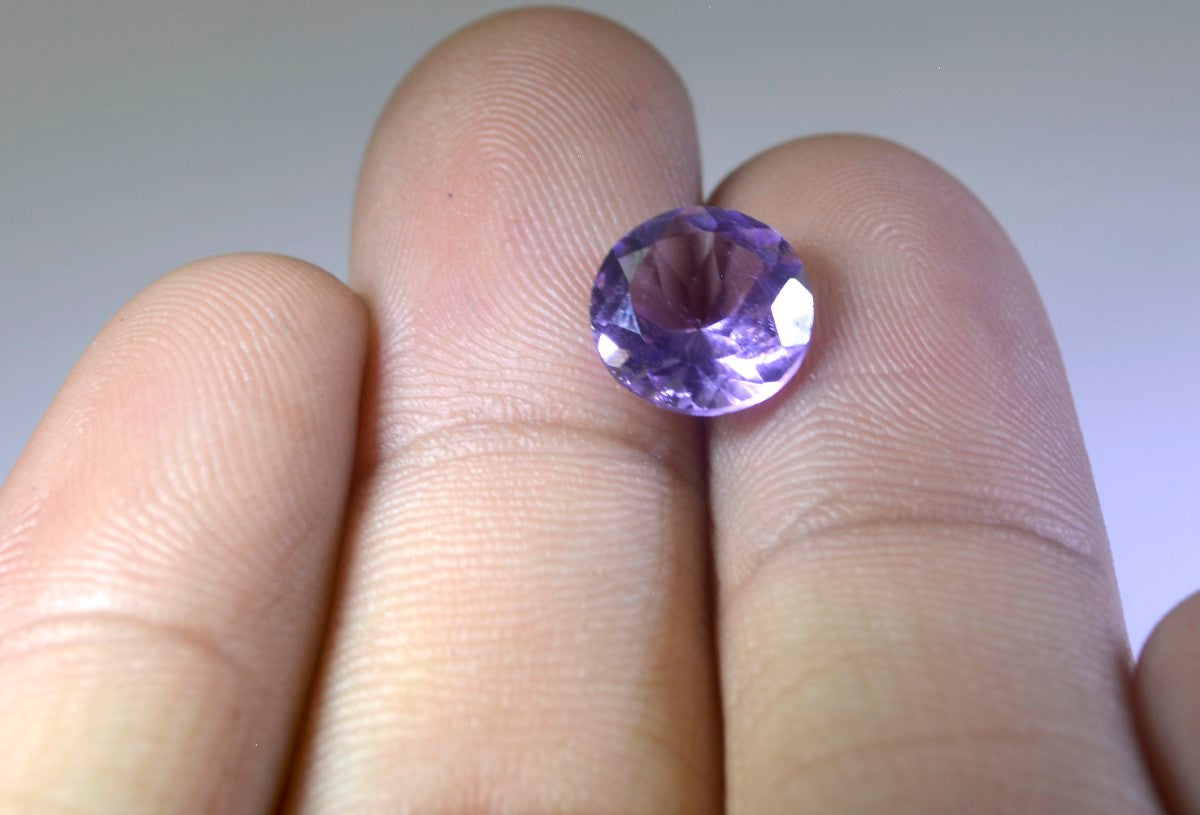 Amethyst 1PC Large 11x11 MM Round Faceted Purple Fine Semi Precious Gems