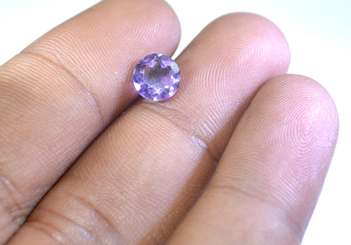 Amethyst 1PC Medium 9x9 MM Round Faceted Purple Lustrous Semi Precious Loose Gemstone