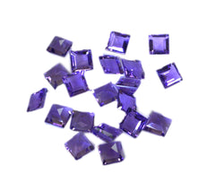 Amethyst 10PC Tiny 3x3 MM Square Faceted Purple Fiery Semi Precious Gems