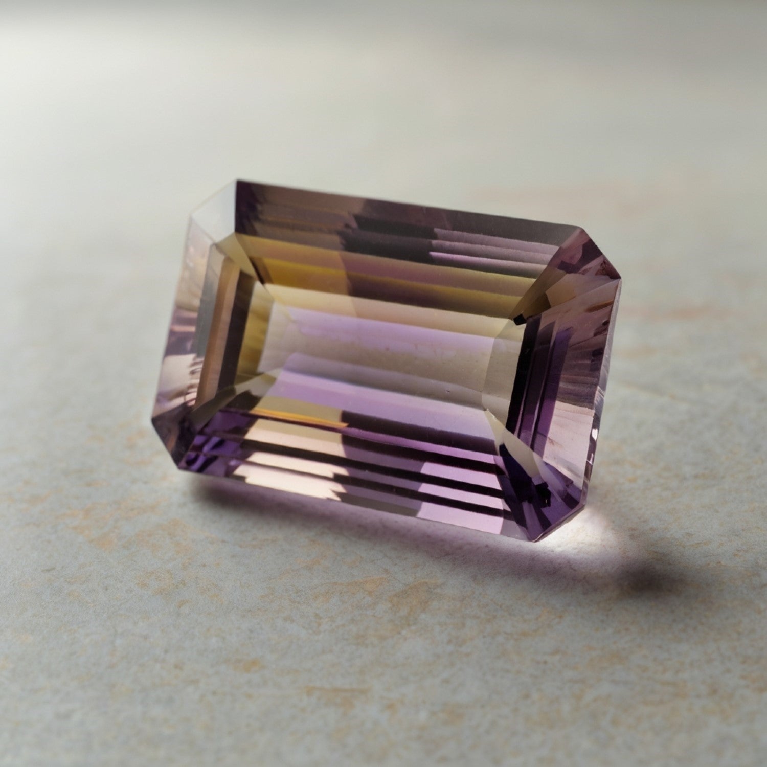 Ametrine 1PC Chunky 10x20 MM Baguette Faceted Multicolor Polished Semi Precious Loose Gems