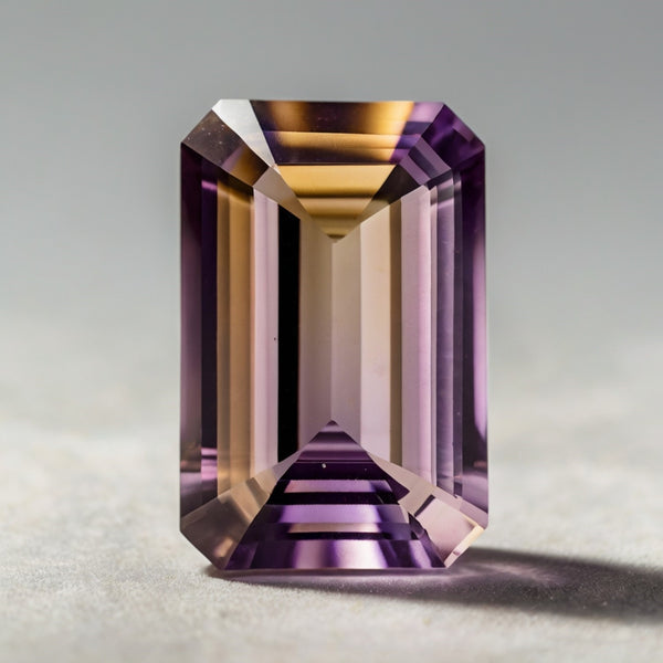 Ametrine 1PC Small 6x12 MM Baguette Faceted Multicolor Fiery Semi Precious Loose Gemstone