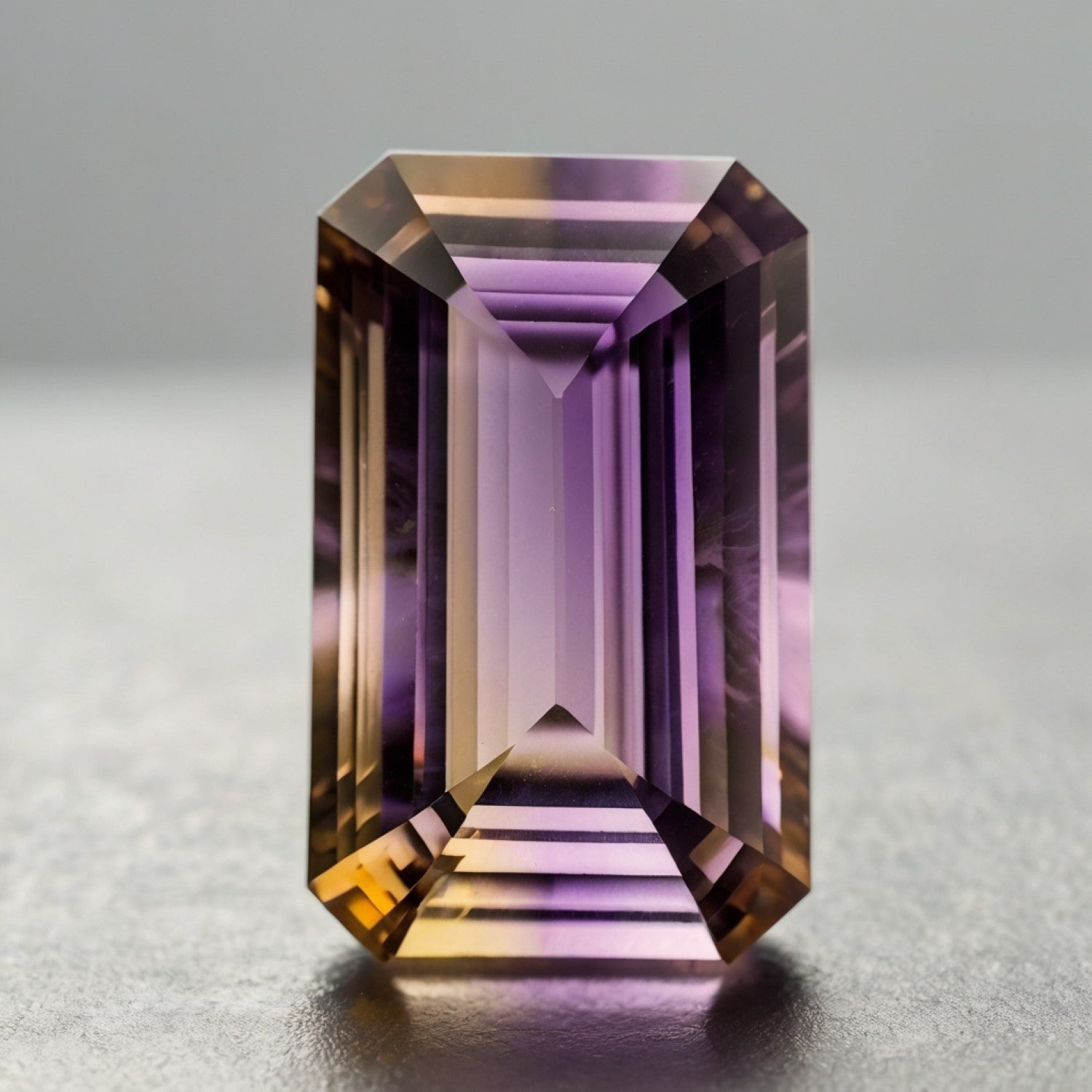 Ametrine 1PC Medium 7x14 MM Baguette Faceted Multicolor Brilliant Semi Precious Loose Gemstones Image principale du produit