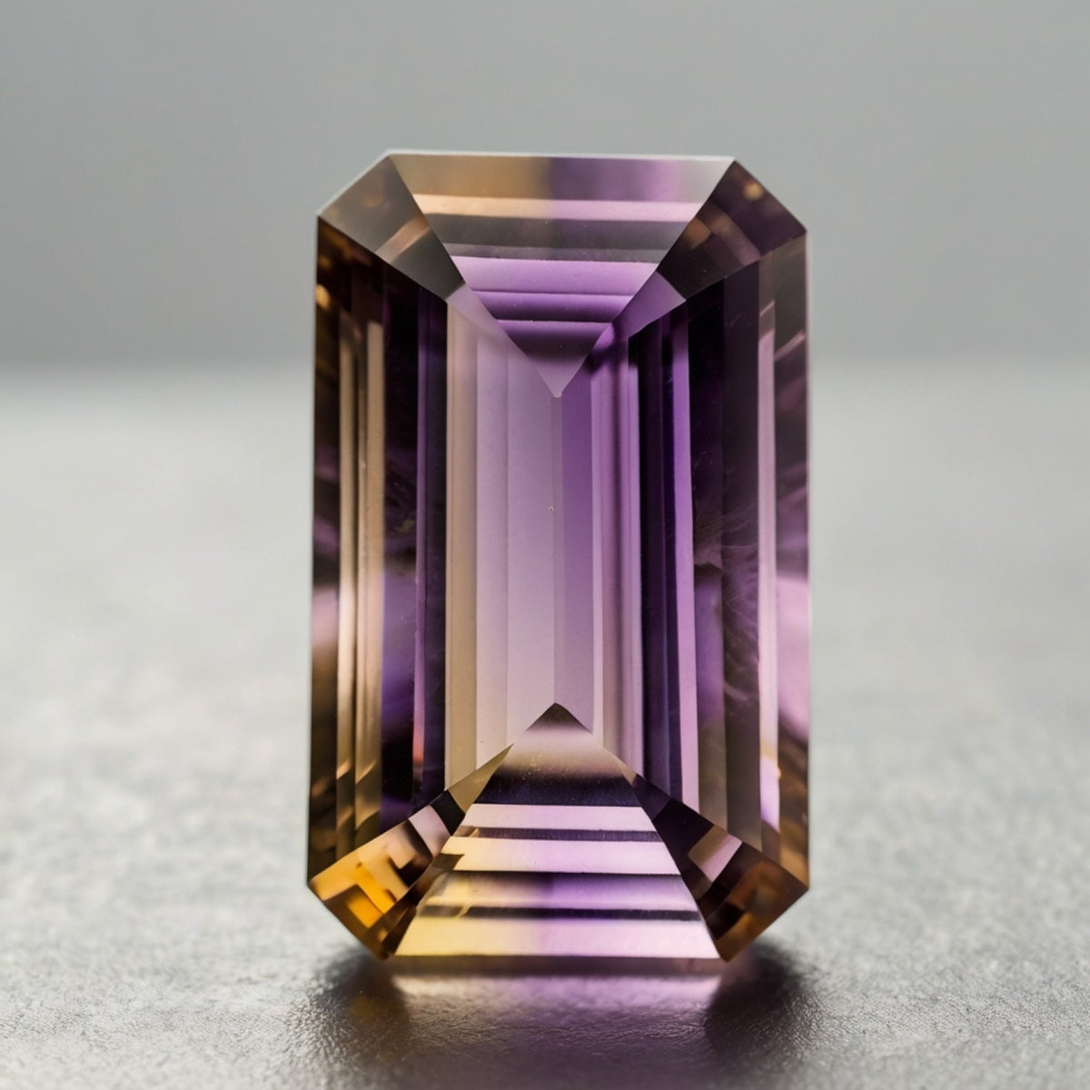 Ametrine 1PC Medium 7x14 MM Baguette Faceted Multicolor Brilliant Semi Precious Loose Gemstones