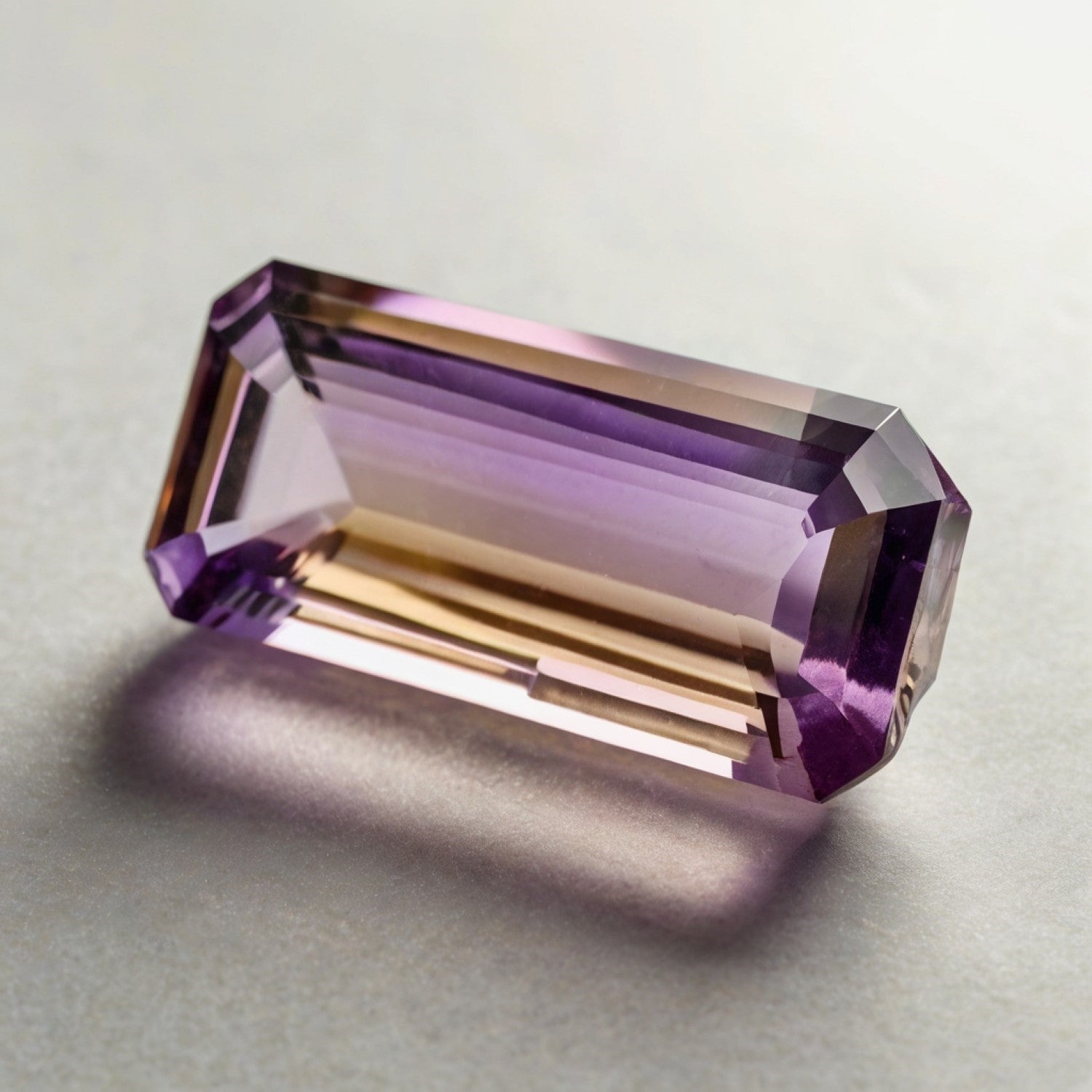 Ametrine 1PC Medium 7x14 MM Baguette Faceted Multicolor Brilliant Semi Precious Loose Gemstones Image secondaire du produit