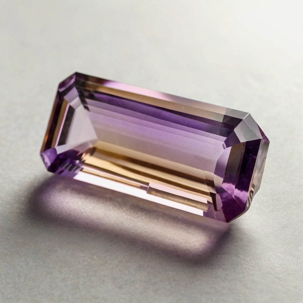 Ametrine 1PC Medium 7x14 MM Baguette Faceted Multicolor Brilliant Semi Precious Loose Gemstones