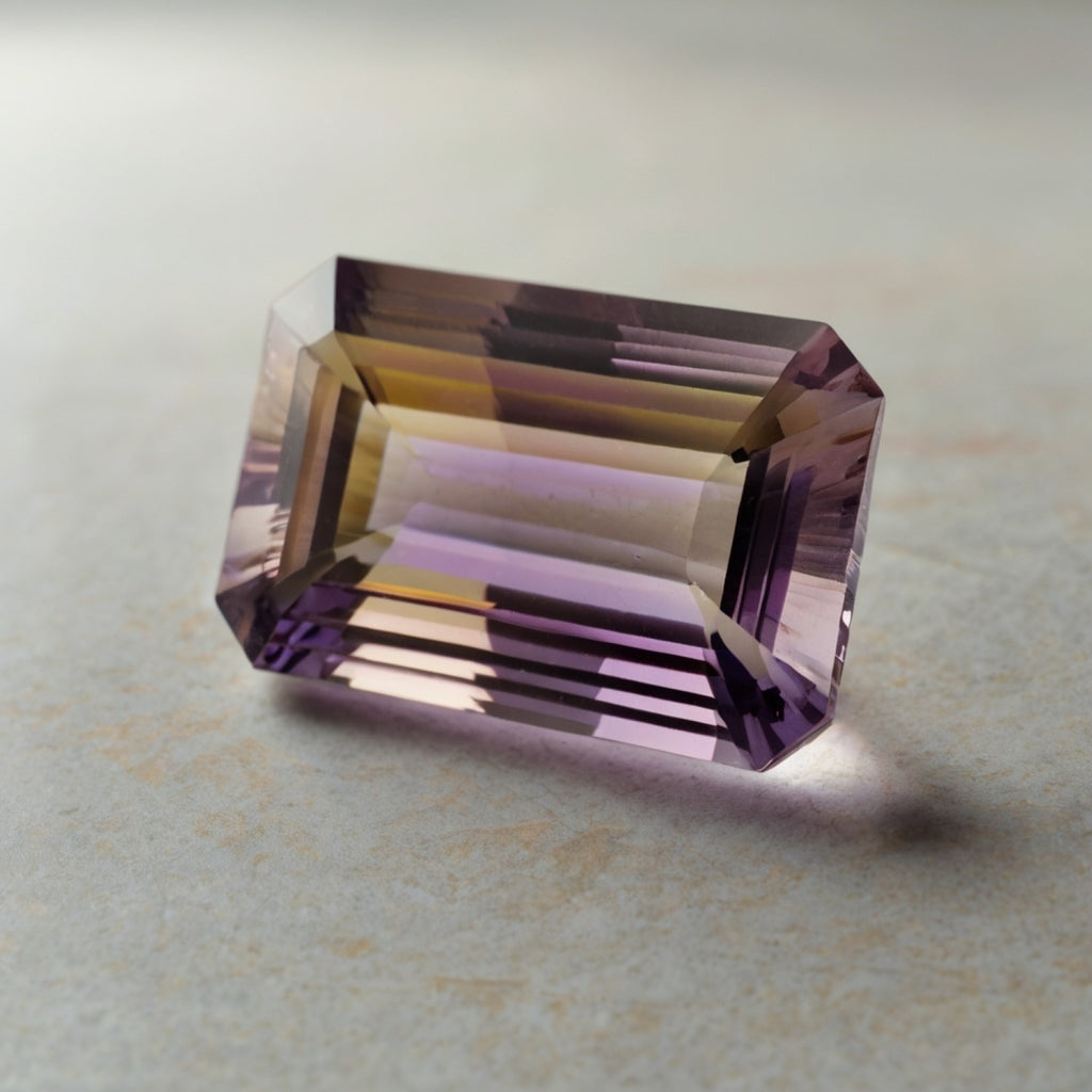 Ametrine 1PC Large 8x16 MM Baguette Faceted Multicolor Sparkling Semi Precious Gems