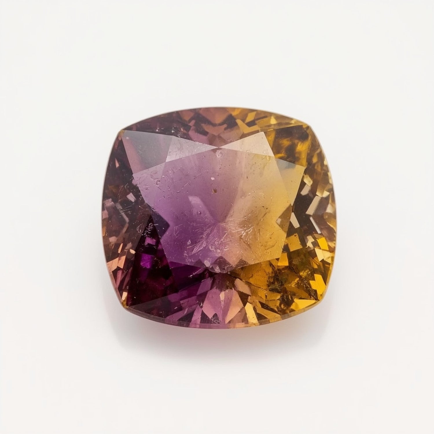 Ametrine 1PC Large 10x10 MM Cushion Faceted Multicolor Shine Semi Precious Loose Gems Sekundär produktbild