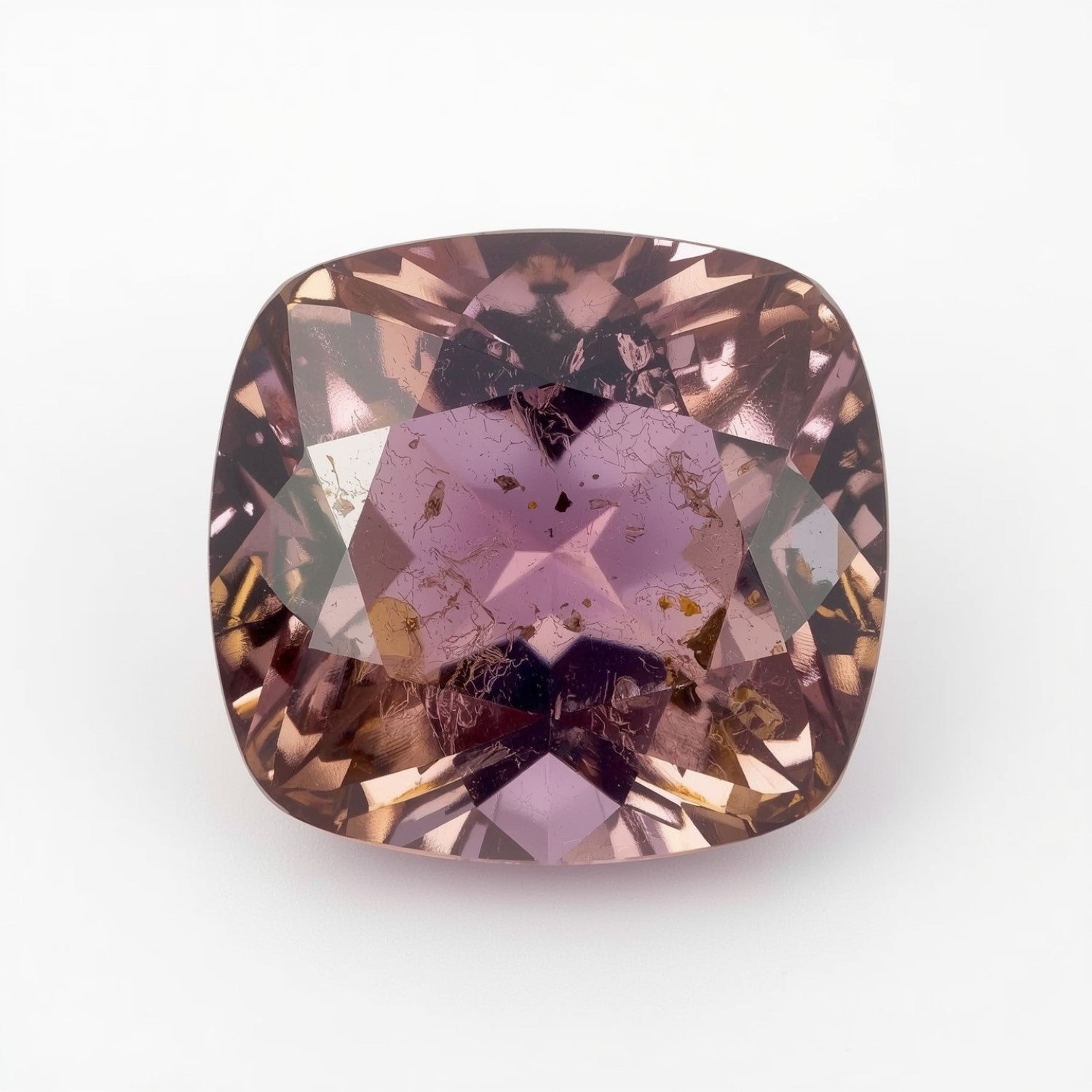 Ametrine 1PC Large 11x11 MM Cushion Faceted Multicolor Fine Semi Precious Loose Gemstone Immagine principale del prodotto