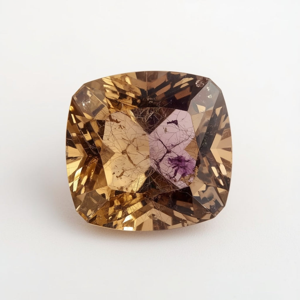 Ametrine 1PC Large 11x11 MM Cushion Faceted Multicolor Fine Semi Precious Loose Gemstone