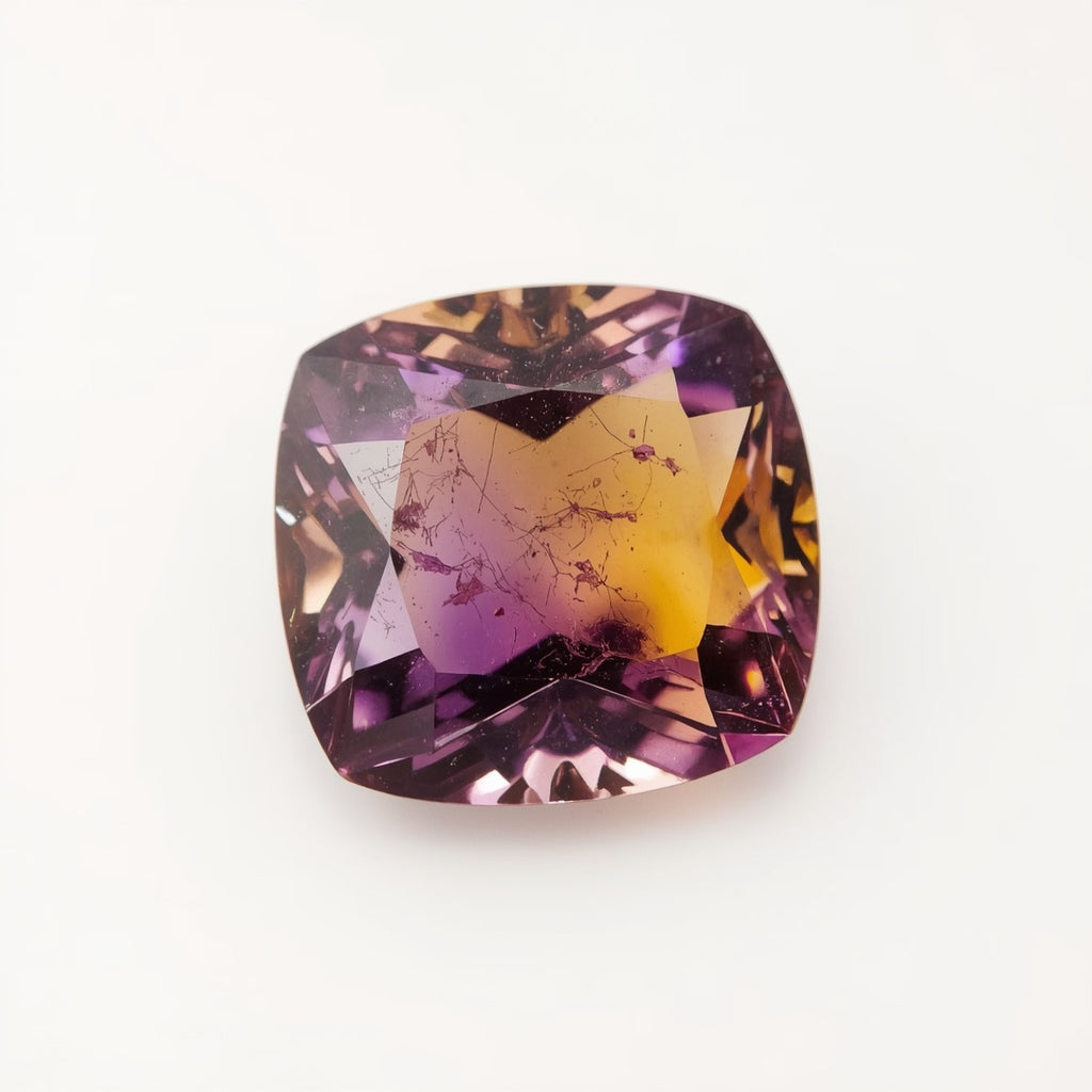Ametrine 1PC Chunky 13x13 MM Cushion Faceted Multicolor Natural Semi Precious Gems