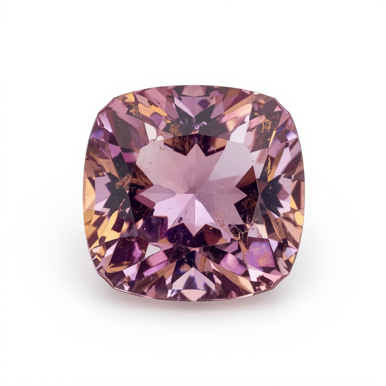 Ametrine 1PC Chunky 14x14 MM Cushion Faceted Multicolor Genuine Semi Precious Loose Gems Image principale du produit