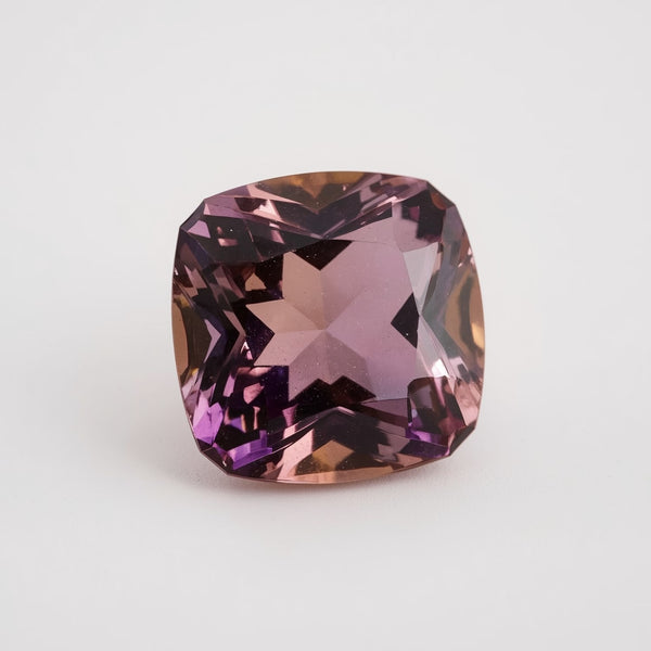 Ametrine 1PC Chunky 15x15 MM Cushion Faceted Multicolor Superior Semi Precious Loose Gemstone
