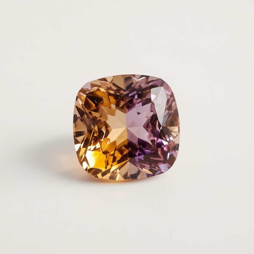 Ametrine 1PC Tiny 5x5 MM Cushion Faceted Multicolor Sparkling Semi Precious Gems