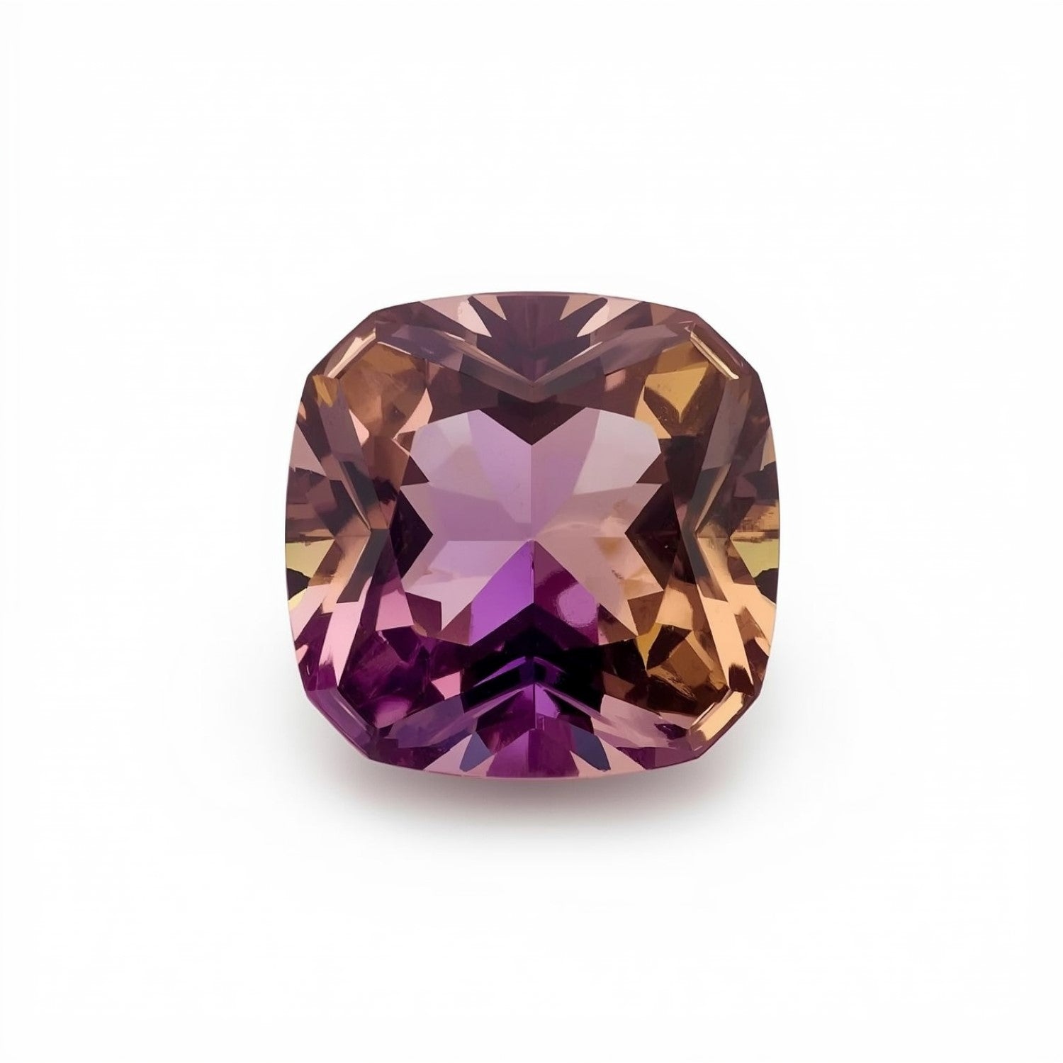Ametrine 1PC Tiny 5x5 MM Cushion Faceted Multicolor Sparkling Semi Precious Gems Immagine secondaria del prodotto