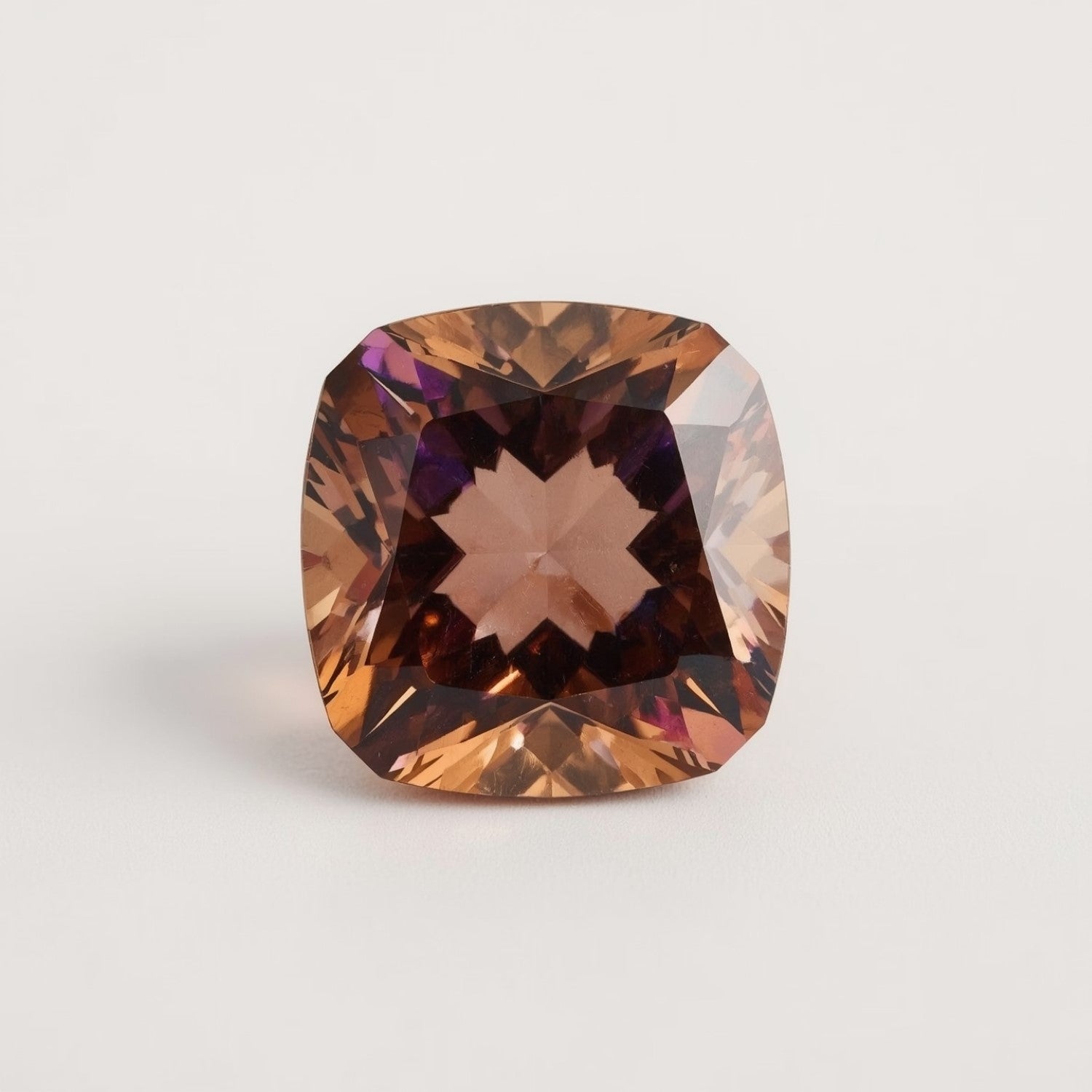 Ametrine 1PC Tiny 6x6 MM Cushion Faceted Multicolor Polished Semi Precious Loose Gems Huvudsaklig produktbild