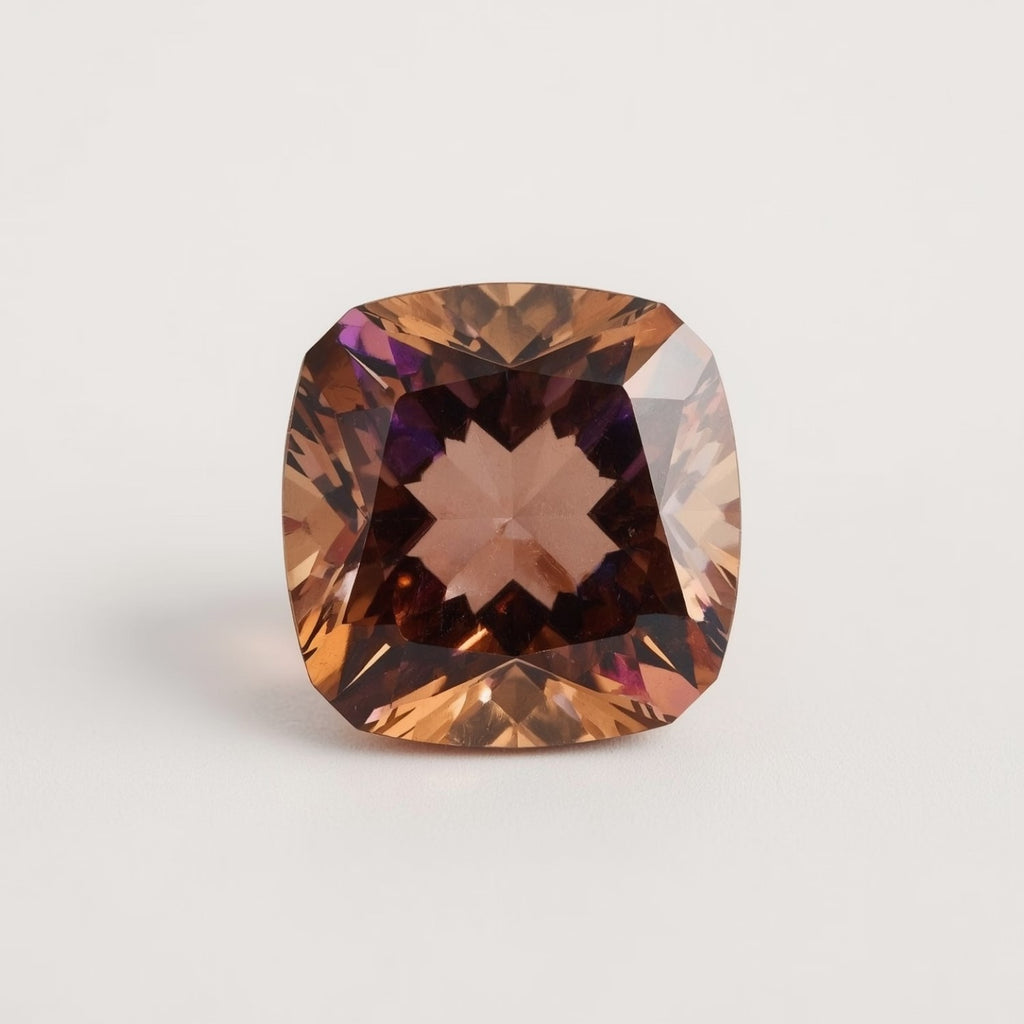 Ametrine 1PC Tiny 6x6 MM Cushion Faceted Multicolor Polished Semi Precious Loose Gems