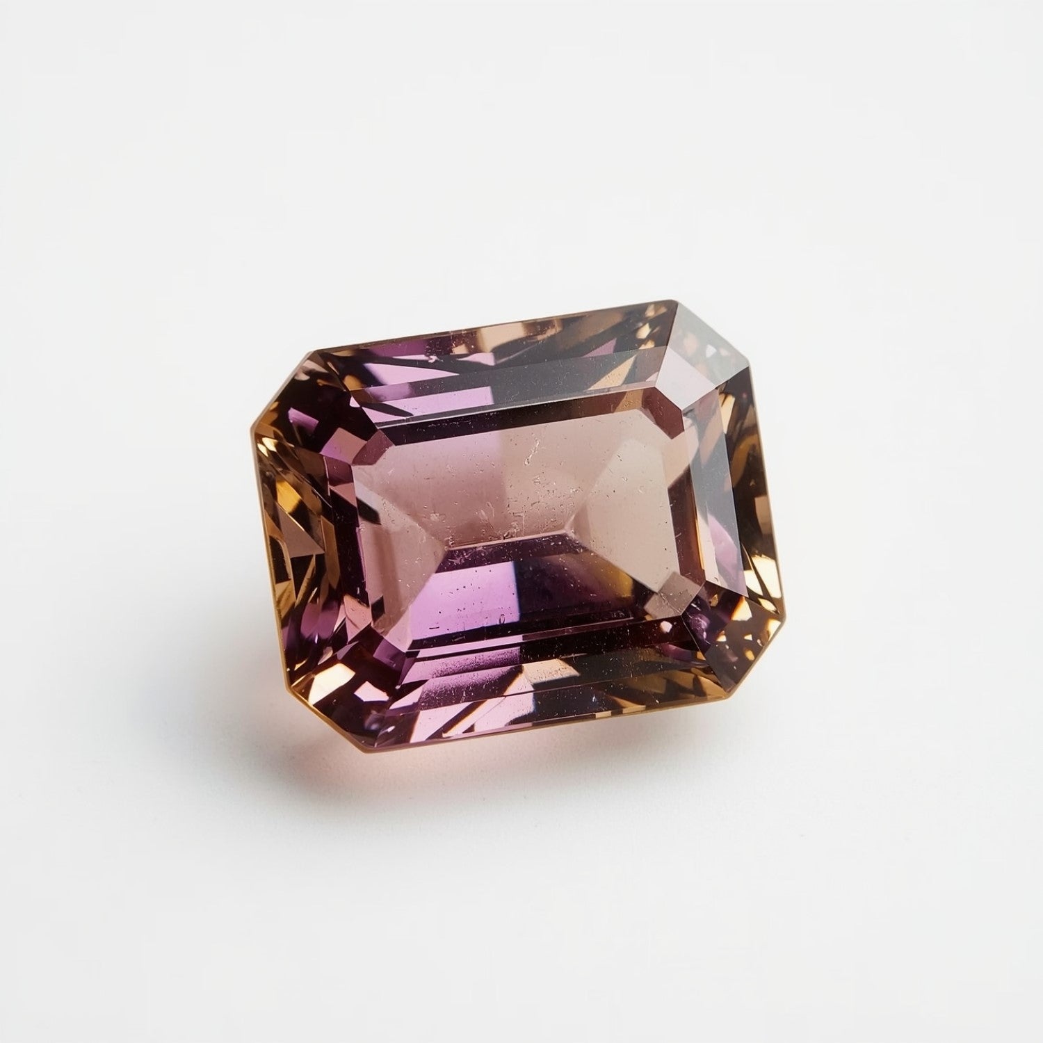 Ametrine 1PC Chunky 12x16 MM Emerald Faceted Multicolor Luster Semi Precious Loose Gemstones