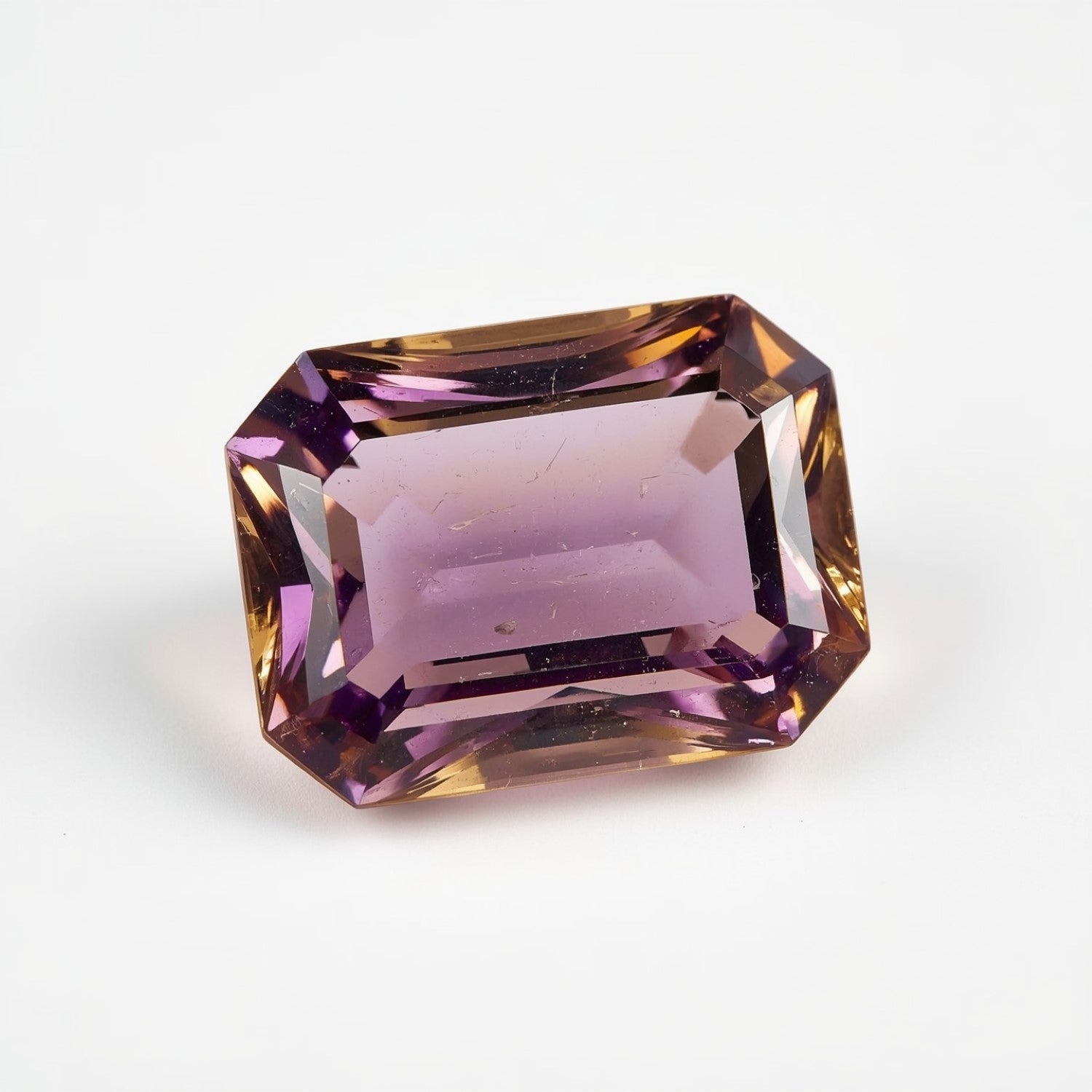 Ametrine 1PC Chunky 12x16 MM Emerald Faceted Multicolor Luster Semi Precious Loose Gemstones