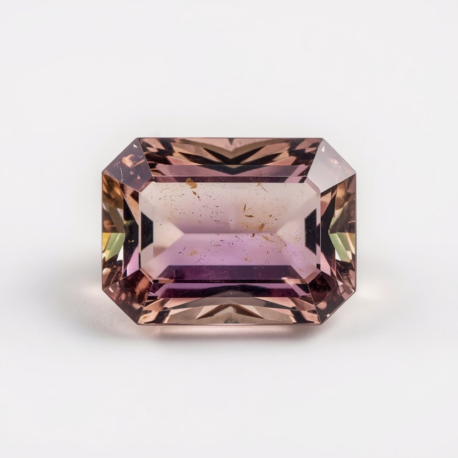 Ametrine 1PC Chunky 13x18 MM Emerald Faceted Multicolor Lustrous Semi Precious Gems Huvudsaklig produktbild