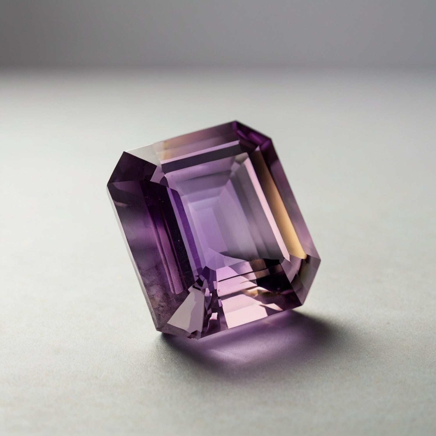 Ametrine 1PC Small 7x9 MM Emerald Faceted Multicolor Superior Semi Precious Gems Imagen principal del producto