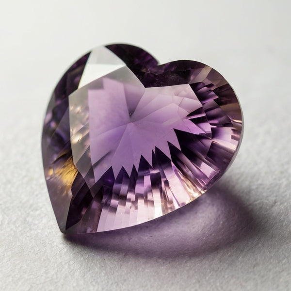 Ametrine 1PC Large 10x10 MM Heart Faceted Multicolor Shine Semi Precious Loose Gems