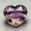 Ametrine 1PC Large 11x11 MM Heart Faceted Multicolor Fine Semi Precious Loose Gemstone