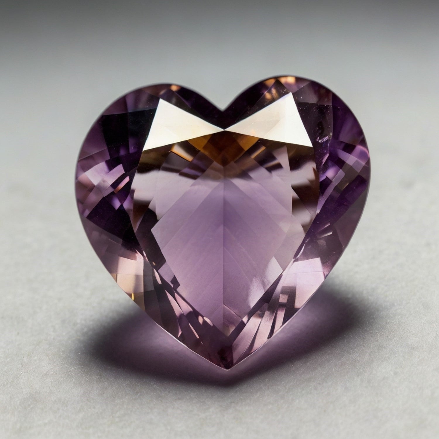 Ametrine 1PC Large 11x11 MM Heart Faceted Multicolor Fine Semi Precious Loose Gemstone