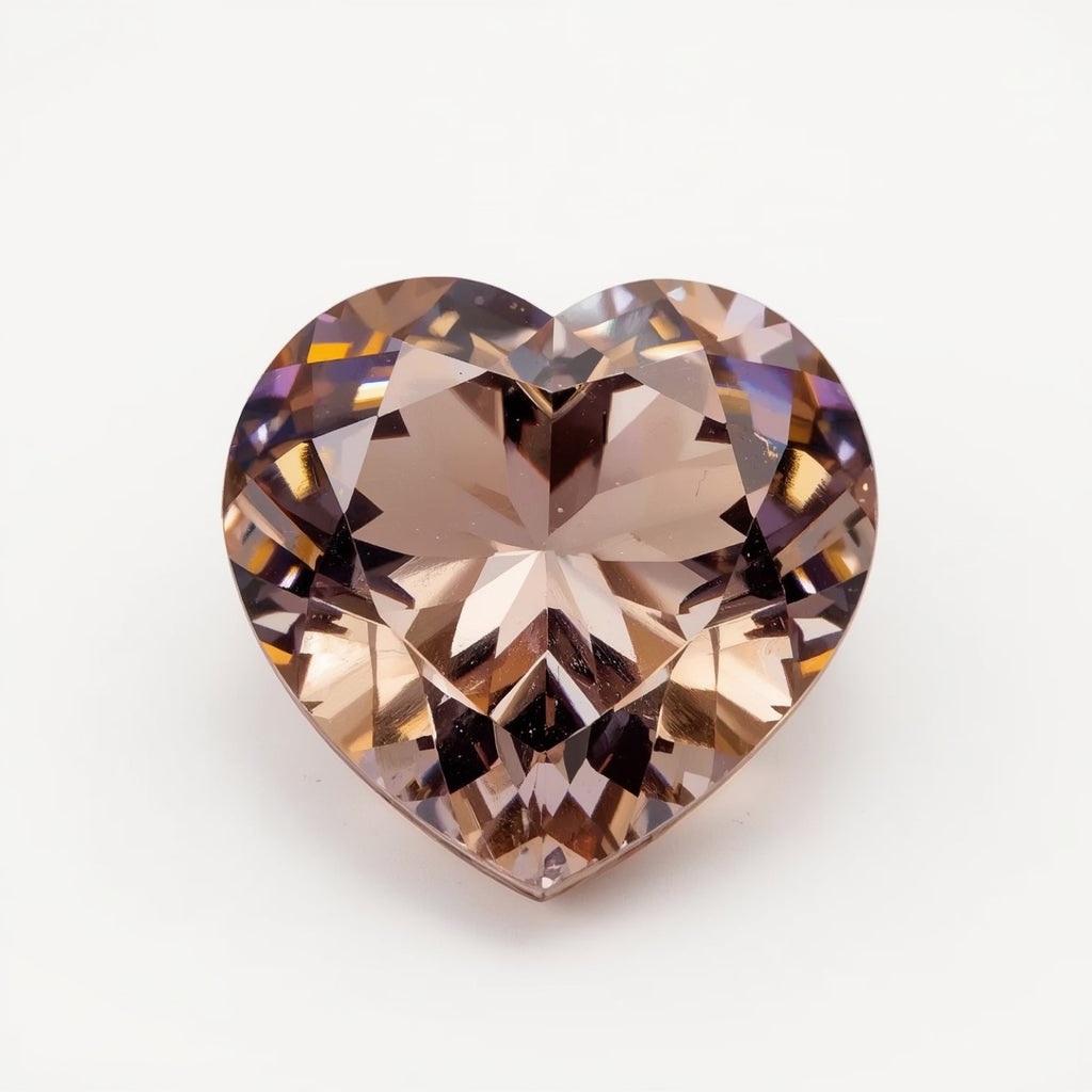Ametrine 1PC Chunky 13x13 MM Heart Faceted Multicolor Natural Semi Precious Gems