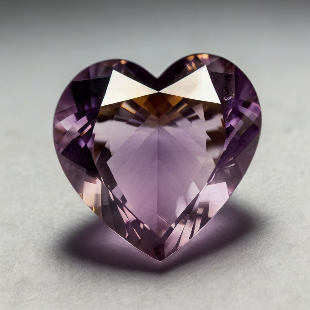 Ametrine 1PC Chunky 15x15 MM Heart Faceted Multicolor Superior Semi Precious Loose Gemstone
