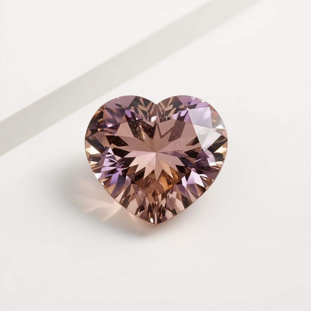 Ametrine 1PC Tiny 6x6 MM Heart Faceted Multicolor Polished Semi Precious Loose Gems