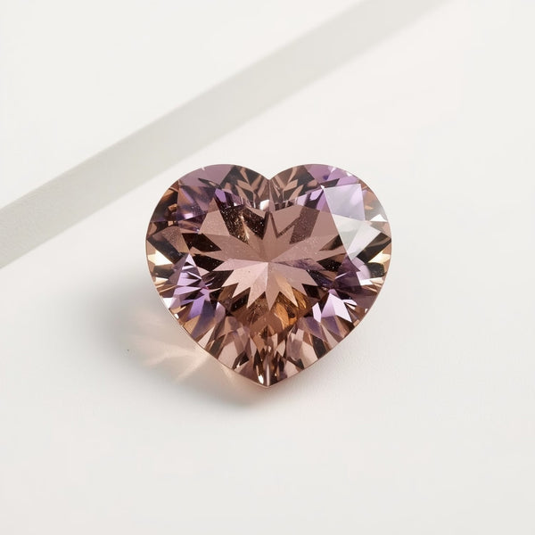 Ametrine 1PC Tiny 6x6 MM Heart Faceted Multicolor Polished Semi Precious Loose Gems