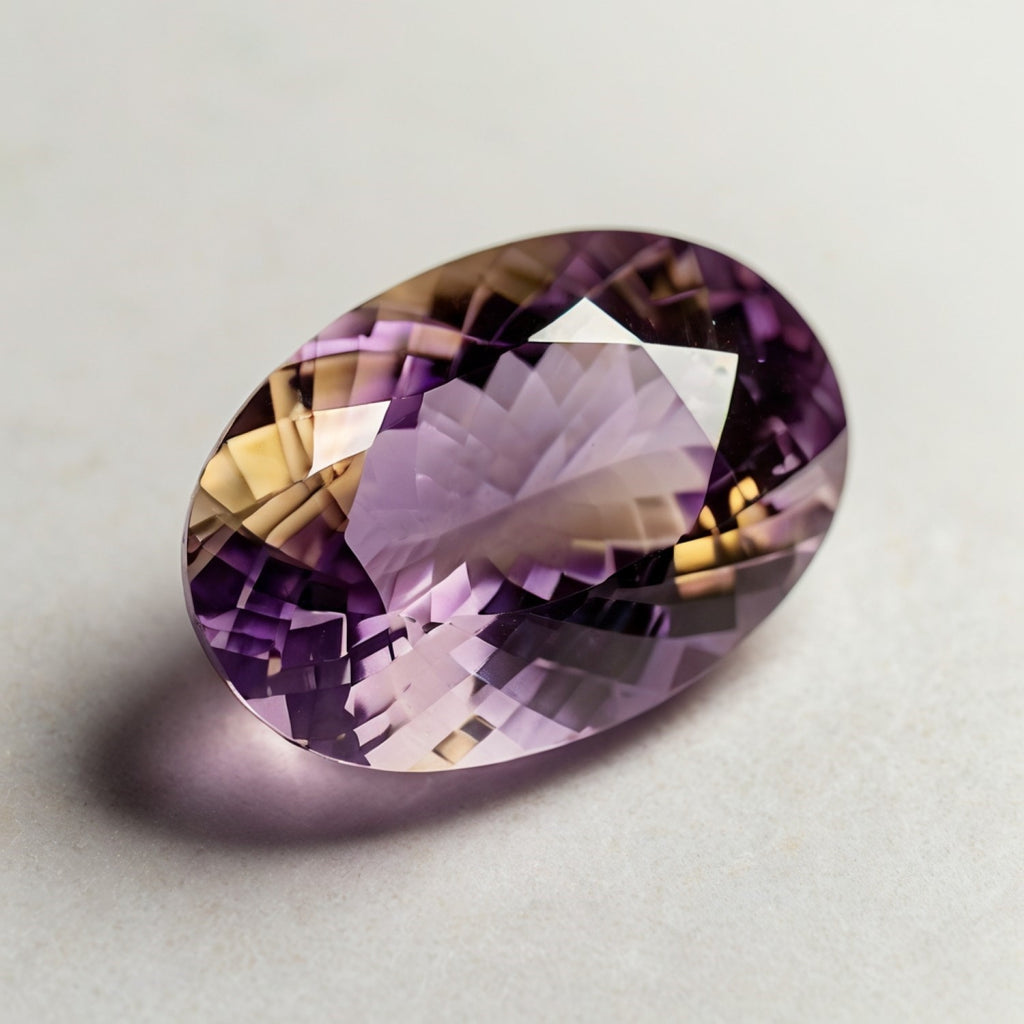 Ametrine 1PC Large 10x14 MM Oval Faceted Multicolor Superior Semi Precious Loose Gemstone