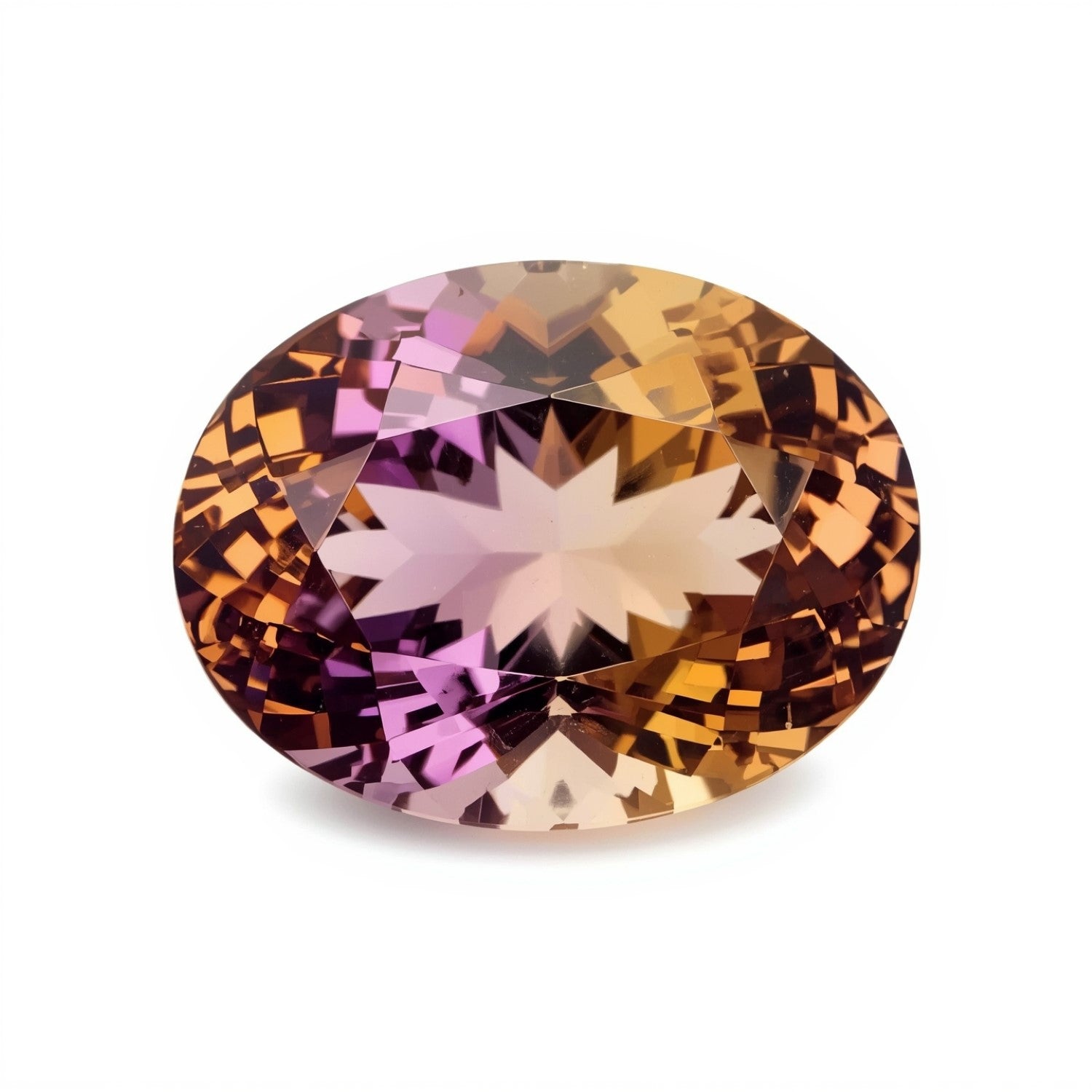 Ametrine 1PC Large 10x14 MM Oval Faceted Multicolor Superior Semi Precious Loose Gemstone Sekundär produktbild